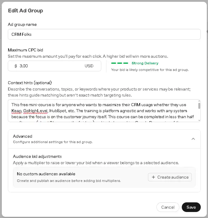 Feel free to write as much as you want in your Context Hints as long as you can stay relevant and focused. When testing we were not able to find a character limit to this setting.